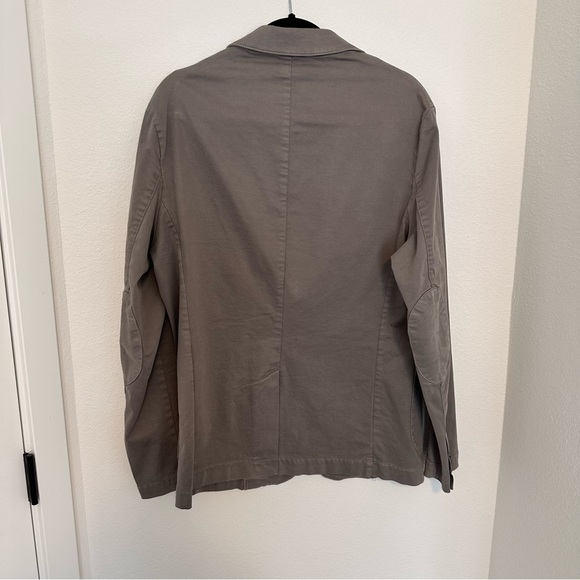 ZARA Cotton Two Buttons Blazer Jacket Taupe Brown Size Large Women’s Pockets - Picture 5 of 7